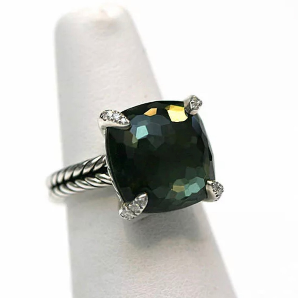 David Yurman Chatelaine Green Orchid Diamond Ring.